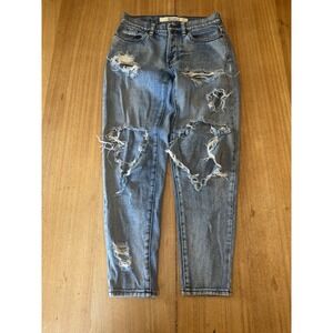 Brandy Melville Distressed  Mom Boyfriend Jeans Women Size 26x26 High Rise